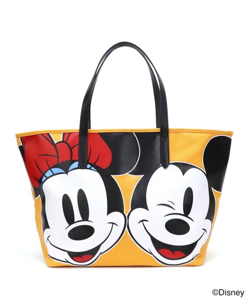 Disney(ディズニー)の「【 Disney / ディズニー 】 ミッキーマウス & ミニーマウス キャンバストート 大(トートバッグ・レディース・ブラック/レッド/イエロー・FREE)」の6枚目の写真