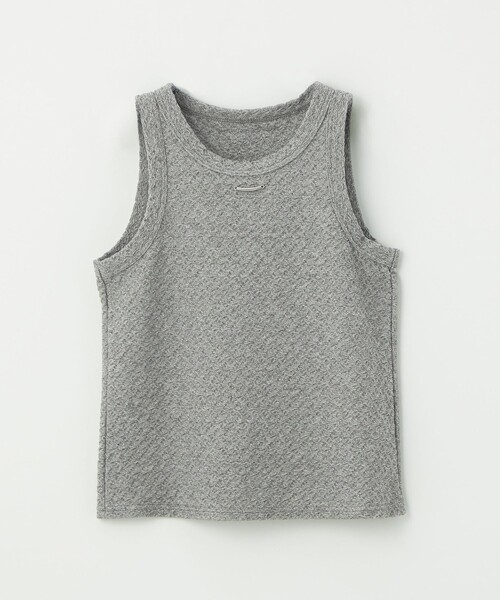 EMMEL REFINES（エメルリファインズ）の「＜EMMEL REFINES＞EM シャーリング ジャカード タンクトップ（タンクトップ・レディース・ダークグレー/ホワイト・FREE）」の2枚目の写真