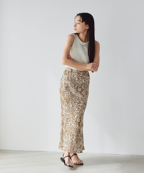 EMMEL REFINES（エメルリファインズ）の「＜EMMEL REFINES＞EM シャーリング ジャカード タンクトップ（タンクトップ・レディース・ダークグレー/ホワイト・FREE）」の5枚目の写真