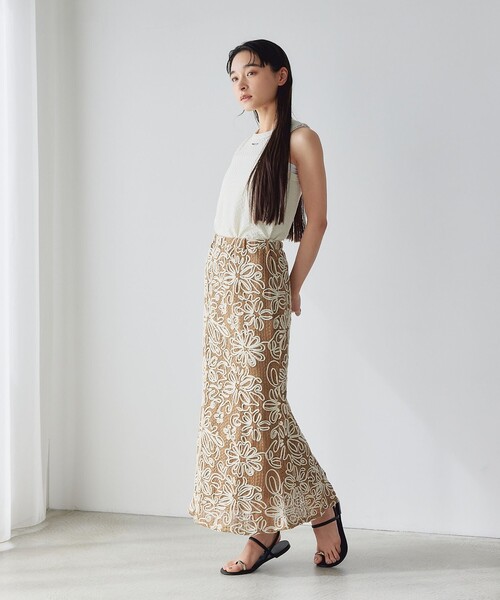 EMMEL REFINES（エメルリファインズ）の「＜EMMEL REFINES＞EM シャーリング ジャカード タンクトップ（タンクトップ・レディース・ダークグレー/ホワイト・FREE）」の6枚目の写真