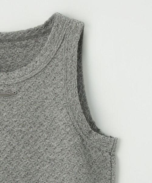 EMMEL REFINES（エメルリファインズ）の「＜EMMEL REFINES＞EM シャーリング ジャカード タンクトップ（タンクトップ・レディース・ダークグレー/ホワイト・FREE）」の9枚目の写真