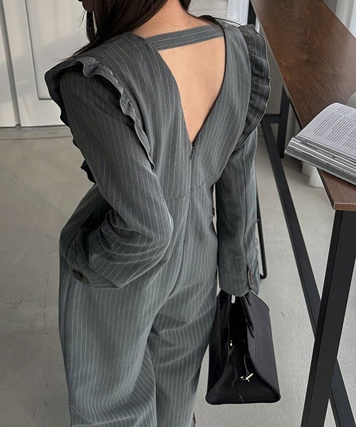 WILLFULLY フリルショルダーオールインワン