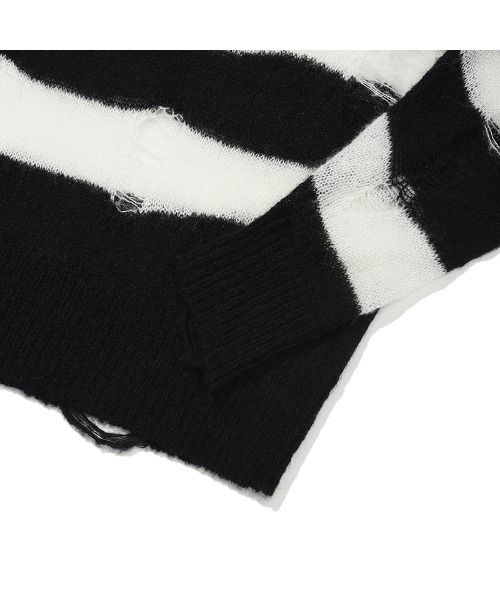 KIRSH PICK WAPPEN DAMAGE STRIPE KNIT キルシー ピック