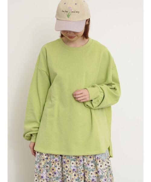 Samansa Mos2（サマンサ モスモス）の「袖タテフリルスウェット（Tシャツ/カットソー・レディース・チャコールグレー/オフホワイト/グリーン/レッド・F）」の6枚目の写真