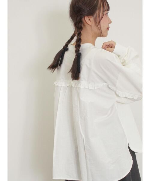 Samansa Mos2（サマンサ モスモス）の「袖タテフリルスウェット（Tシャツ/カットソー・レディース・チャコールグレー/オフホワイト/グリーン/レッド・F）」の18枚目の写真