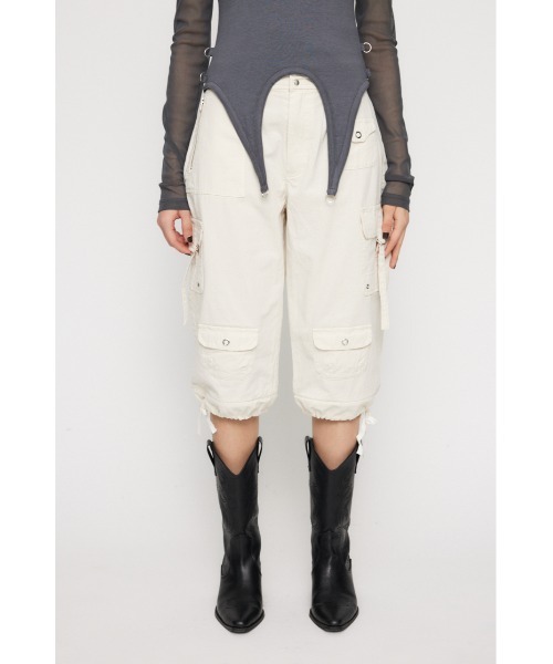 LAGUA GEM(ラグアジェム)の「2WAY POCKET MILITARY パンツ(カーゴパンツ・レディース・アイボリー/ライトブルー/チャコールグレー・X-SMALL/SMALL/MEDIUM)」の5枚目の写真