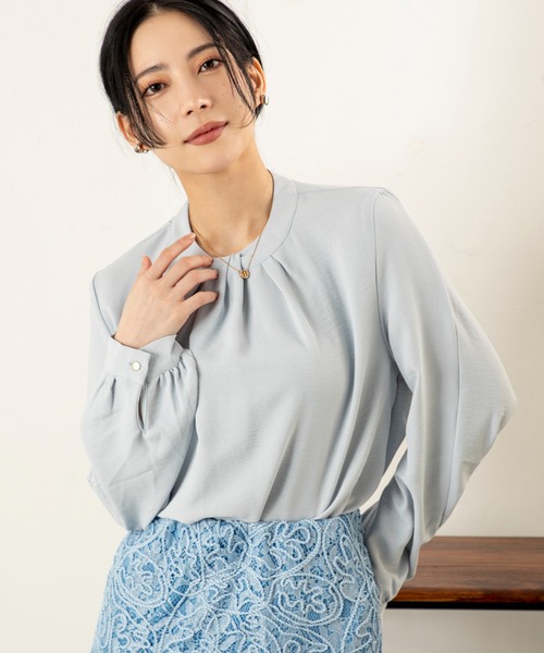 MILLION CARATS(ミリオンカラッツ)の「オフィスにも◎ 上品フェミニンな2WAYスリーブ大人ブラウス(シャツ/ブラウス・レディース・ブラック/サックスブルー/ホワイト系その他・FREE)」の3枚目の写真