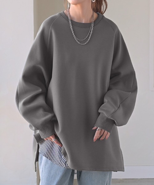 HUG.U(ハグユー)の「オーバーサイズダンボールプルオーバー(パーカー・レディース・ホワイト/ダークグレー/ブラック/レモンイエロー・FREE)」の1枚目の写真