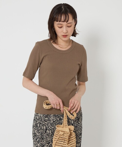 【ecco】新品未使用green label relaxing ス－ツ A+ COOL スムース クルーネック カットソー -接触冷感・抗菌-（T