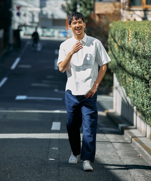 FOUND GOOD（ファウンドグッド）の「オックスSSシャツ（シャツ/ブラウス・メンズ・ホワイト系1/グレー系/ブルー系/ネイビー・XL/L/M）」の7枚目の写真