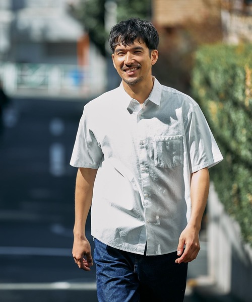 FOUND GOOD（ファウンドグッド）の「オックスSSシャツ（シャツ/ブラウス・メンズ・ホワイト系1/グレー系/ブルー系/ネイビー・XL/L/M）」の8枚目の写真