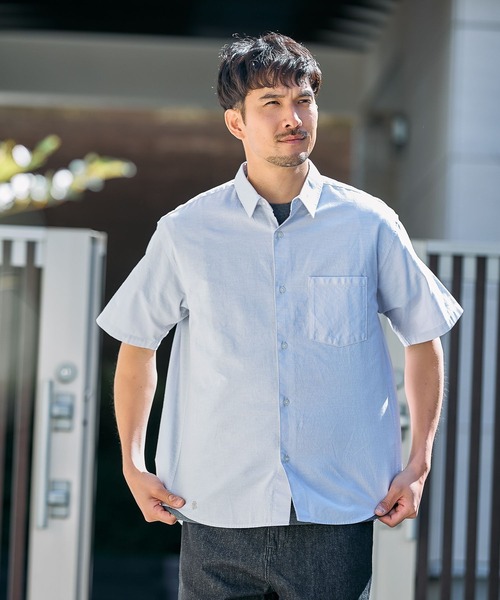 FOUND GOOD（ファウンドグッド）の「オックスSSシャツ（シャツ/ブラウス・メンズ・ホワイト系1/グレー系/ブルー系/ネイビー・XL/L/M）」の13枚目の写真