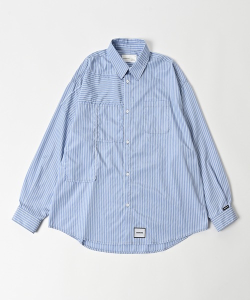 ADAM PATEK（アダムパテック）の「【ADAMPATEK/アダムパテック】striped anarchy shirt/ストライプアナーキーシャツAP2515008（シャツ/ブラウス・メンズ・ブルー/ブラック・1）」の2枚目の写真