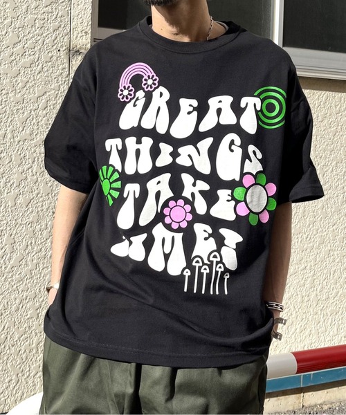 spiritoso(スピリトーゾ)の「【spiritoso】レトロヒッピービッグシルエットTシャツ(CP)(Tシャツ/カットソー・レディース・ネイビー/ブラック/ホワイト・M/L)」の12枚目の写真