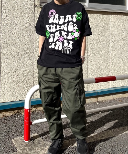 spiritoso(スピリトーゾ)の「【spiritoso】レトロヒッピービッグシルエットTシャツ(CP)(Tシャツ/カットソー・レディース・ネイビー/ブラック/ホワイト・M/L)」の13枚目の写真