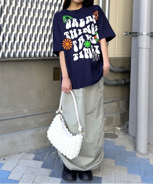 spiritoso(スピリトーゾ)の「【spiritoso】レトロヒッピービッグシルエットTシャツ(CP)(Tシャツ/カットソー・レディース・ネイビー/ブラック/ホワイト・M/L)」の18枚目の写真