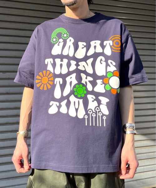 spiritoso(スピリトーゾ)の「【spiritoso】レトロヒッピービッグシルエットTシャツ(CP)(Tシャツ/カットソー・レディース・ネイビー/ブラック/ホワイト・M/L)」の19枚目の写真