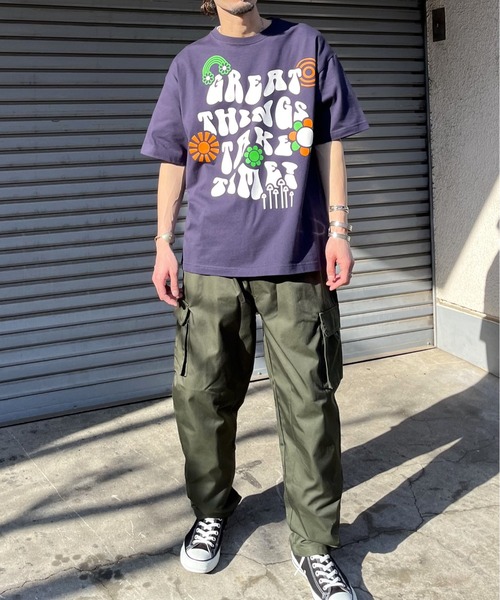spiritoso(スピリトーゾ)の「【spiritoso】レトロヒッピービッグシルエットTシャツ(CP)(Tシャツ/カットソー・レディース・ネイビー/ブラック/ホワイト・M/L)」の21枚目の写真
