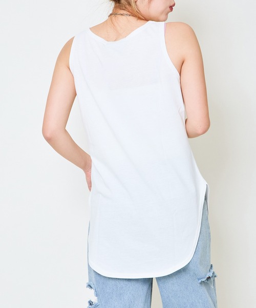 GORGE(ゴージ)の「《ラウンドヘム×ロング丈》万能レイヤードタンク(タンクトップ・レディース・ブラック/オフホワイト・F)」の7枚目の写真