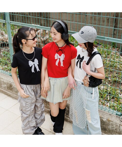 algy（アルジー）の「リボンハートイヤリング（その他雑貨・キッズ・ブラック・FREE）」の2枚目の写真