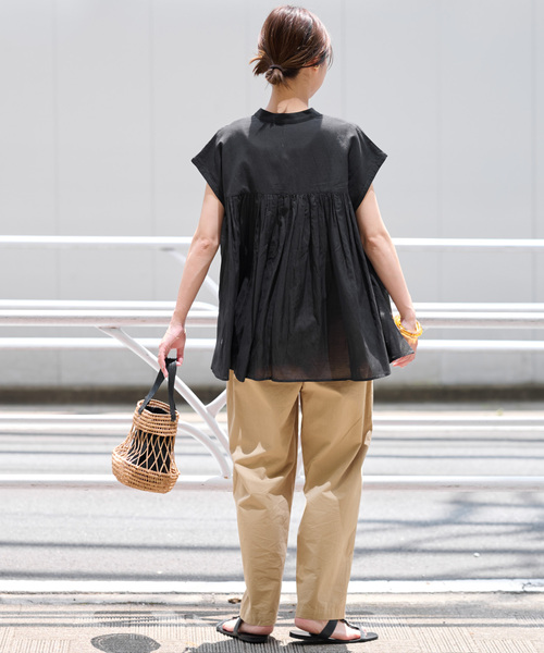 JOURNAL STANDARD relume(ジャーナルスタンダード レリューム)の「《追加》手洗い可 / ボイルピンタックフレンチブラウス(シャツ/ブラウス・レディース・ブラック/ホワイト/ブルー系その他・FREE)」の8枚目の写真