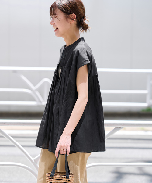 JOURNAL STANDARD relume(ジャーナルスタンダード レリューム)の「《追加》手洗い可 / ボイルピンタックフレンチブラウス(シャツ/ブラウス・レディース・ブラック/ホワイト/ブルー系その他・FREE)」の12枚目の写真