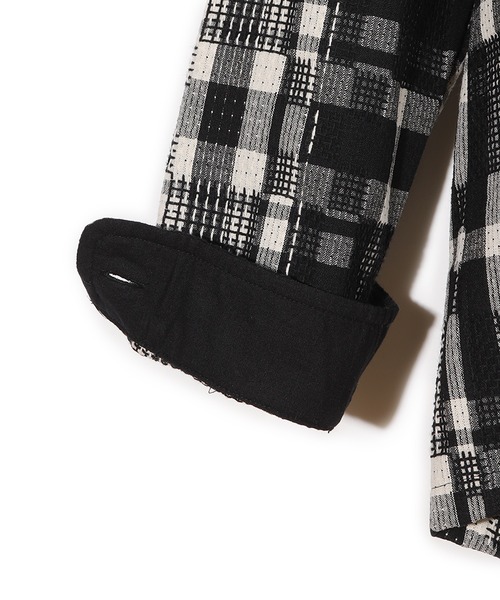 MEN'S BIGI（メンズビギ）の「【Wax London/ワックスロンドン】Whiting バスケット織チェック柄シャツジャケット（ブルゾン・メンズ・ブラック系その他/ネイビー・04/03/02）」の11枚目の写真