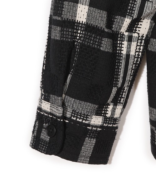 MEN'S BIGI（メンズビギ）の「【Wax London/ワックスロンドン】Whiting バスケット織チェック柄シャツジャケット（ブルゾン・メンズ・ブラック系その他/ネイビー・04/03/02）」の14枚目の写真