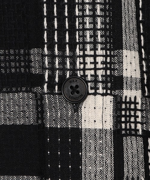 MEN'S BIGI（メンズビギ）の「【Wax London/ワックスロンドン】Whiting バスケット織チェック柄シャツジャケット（ブルゾン・メンズ・ブラック系その他/ネイビー・04/03/02）」の6枚目の写真