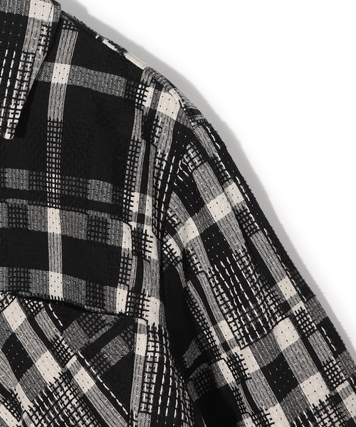 MEN'S BIGI（メンズビギ）の「【Wax London/ワックスロンドン】Whiting バスケット織チェック柄シャツジャケット（ブルゾン・メンズ・ブラック系その他/ネイビー・04/03/02）」の7枚目の写真
