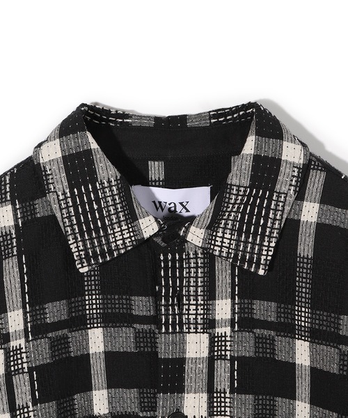 MEN'S BIGI（メンズビギ）の「【Wax London/ワックスロンドン】Whiting バスケット織チェック柄シャツジャケット（ブルゾン・メンズ・ブラック系その他/ネイビー・04/03/02）」の3枚目の写真