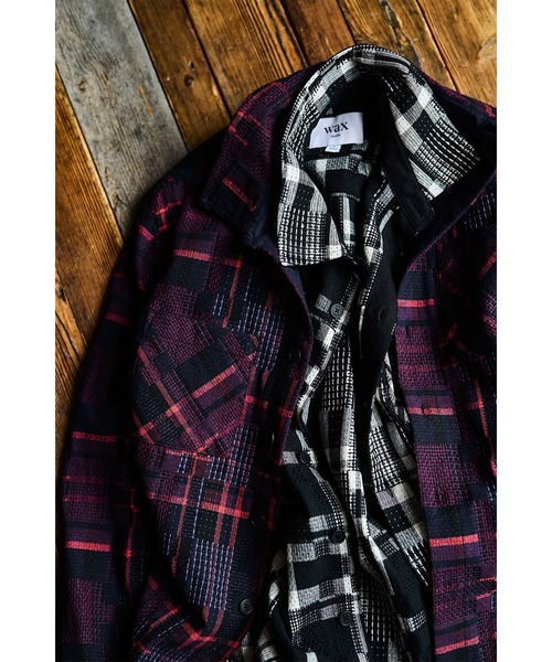 MEN'S BIGI（メンズビギ）の「【Wax London/ワックスロンドン】Whiting バスケット織チェック柄シャツジャケット（ブルゾン・メンズ・ブラック系その他/ネイビー・04/03/02）」の17枚目の写真