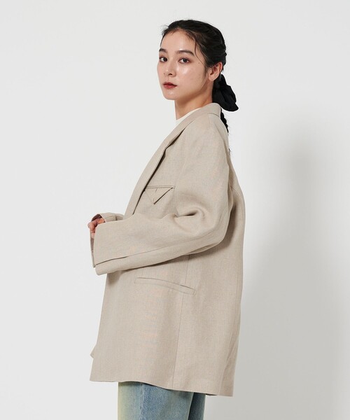 美品　2024年　ユナイテッドアローズ　テーラードジャケット　リネン　ベージュ UNITED ARROWS｜ユナイテッドアローズのテーラードジャケット