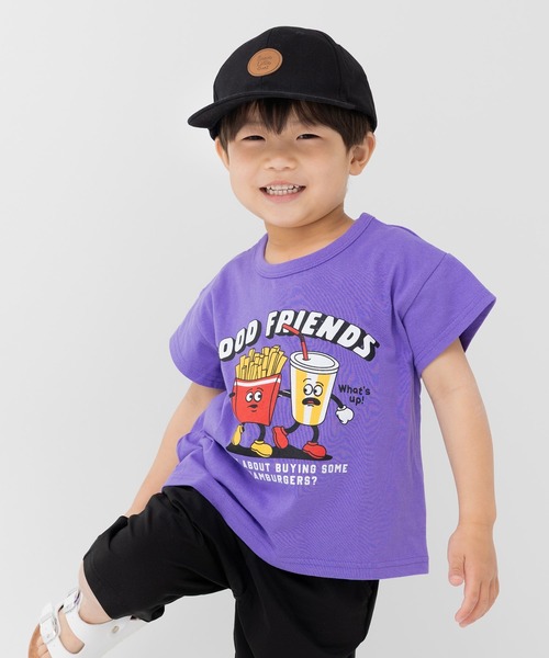 chil2(チルツー)の「綿100% プリント 半袖Tシャツ(Tシャツ/カットソー・キッズ・A/H/J/O/Q/C/D/E/F/S/T/K/L/M/N/B/G/I/P/R・80cm/90cm/100cm/110cm/120cm/130cm/140cm)」の2枚目の写真