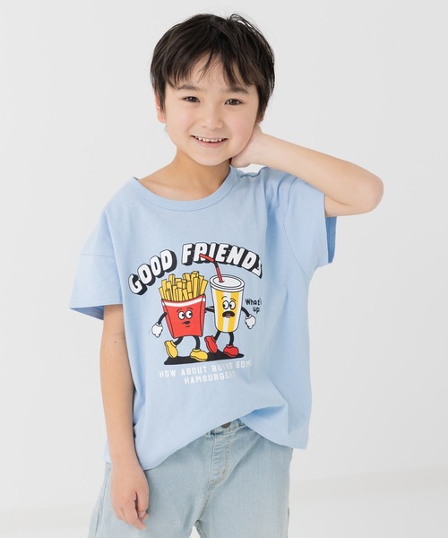 chil2(チルツー)の「綿100% プリント 半袖Tシャツ(Tシャツ/カットソー・キッズ・A/H/J/O/Q/C/D/E/F/S/T/K/L/M/N/B/G/I/P/R・80cm/90cm/100cm/110cm/120cm/130cm/140cm)」の1枚目の写真