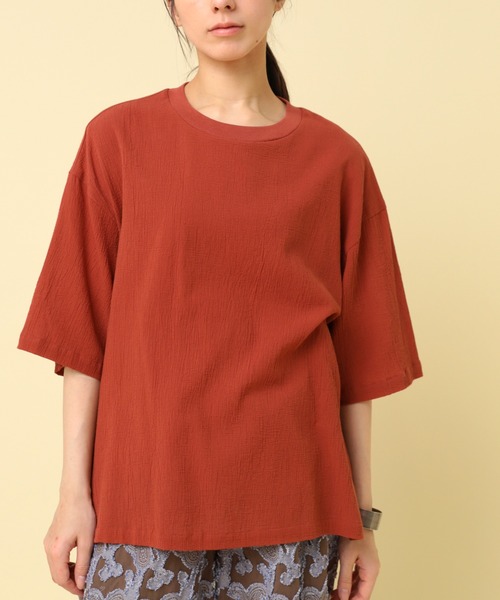 RNA-N(アールエヌエーエヌ)の「M2424 コットンワッシャーレイヤードTシャツ(Tシャツ/カットソー・レディース・レッド/ブラック/オフホワイト・FREE)」の1枚目の写真