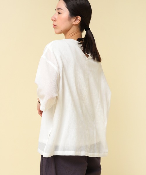 RNA-N(アールエヌエーエヌ)の「M2424 コットンワッシャーレイヤードTシャツ(Tシャツ/カットソー・レディース・レッド/ブラック/オフホワイト・FREE)」の9枚目の写真