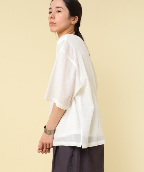 RNA-N(アールエヌエーエヌ)の「M2424 コットンワッシャーレイヤードTシャツ(Tシャツ/カットソー・レディース・レッド/ブラック/オフホワイト・FREE)」の8枚目の写真