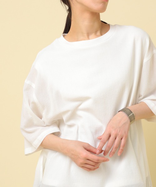 RNA-N(アールエヌエーエヌ)の「M2424 コットンワッシャーレイヤードTシャツ(Tシャツ/カットソー・レディース・レッド/ブラック/オフホワイト・FREE)」の16枚目の写真
