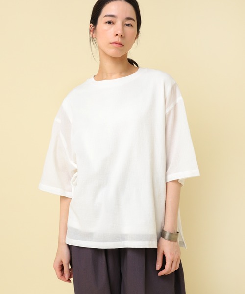 RNA-N(アールエヌエーエヌ)の「M2424 コットンワッシャーレイヤードTシャツ(Tシャツ/カットソー・レディース・レッド/ブラック/オフホワイト・FREE)」の21枚目の写真