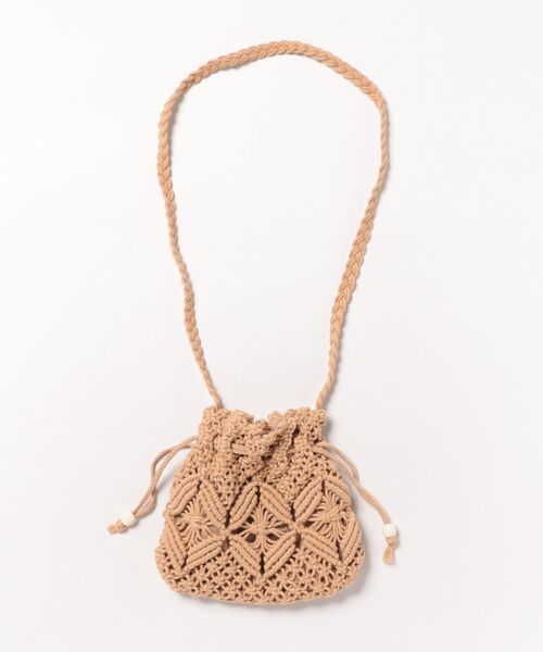 Ritzy(リッツィー)の「ストロー巾着かごバッグ ショルダーバッグ(かごバッグ・レディース・ホワイト/ベージュ・FREE)」の4枚目の写真