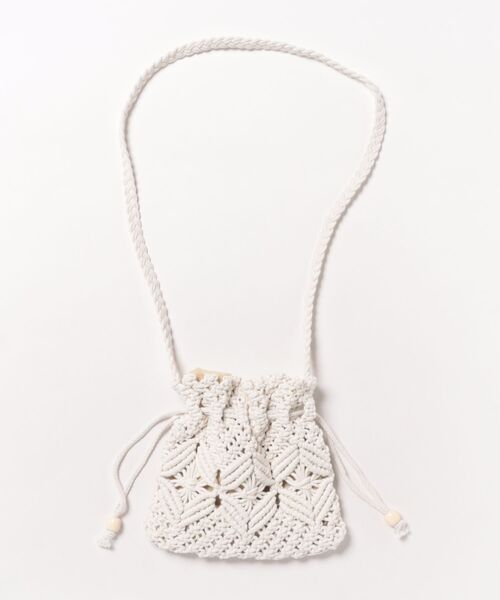 Ritzy(リッツィー)の「ストロー巾着かごバッグ ショルダーバッグ(かごバッグ・レディース・ホワイト/ベージュ・FREE)」の3枚目の写真