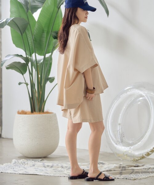 CIAOPANIC TYPY（チャオパニックティピー）の「【WEB限定】シアーサッカーカバーアップラッシュショーツ（水着・レディース・カーキ/ベージュ/マスタード・MEDIUM/LARGE）」の11枚目の写真