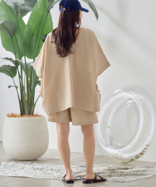 CIAOPANIC TYPY（チャオパニックティピー）の「【WEB限定】シアーサッカーカバーアップラッシュショーツ（水着・レディース・カーキ/ベージュ/マスタード・MEDIUM/LARGE）」の12枚目の写真