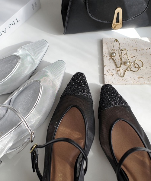 セール】シアーチュールストラップパンプス（パンプス）｜AmiAmi