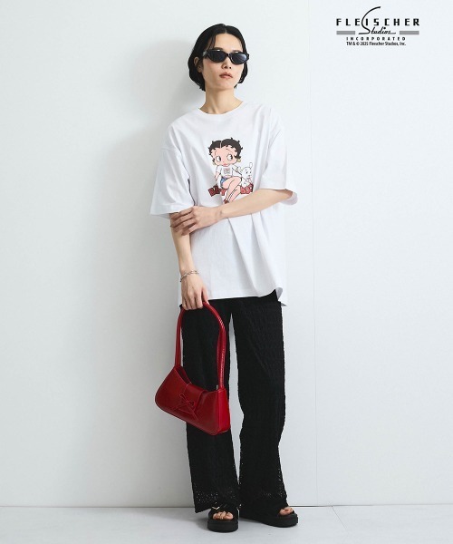 tシャツ 「VISION × Betty Boop＆#8482;」ヴィンテージプリントＴシャツ「洗濯機で洗える」 レディース セール】【VISION × Betty Boop™】ヴィンテージプリントT