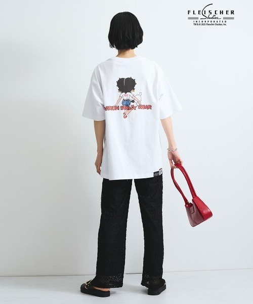 tシャツ 「VISION × Betty Boop＆#8482;」ヴィンテージプリントＴシャツ「洗濯機で洗える」 レディース VISION × Betty BoopTM】ヴィンテージプリントTシャツ≪洗濯機