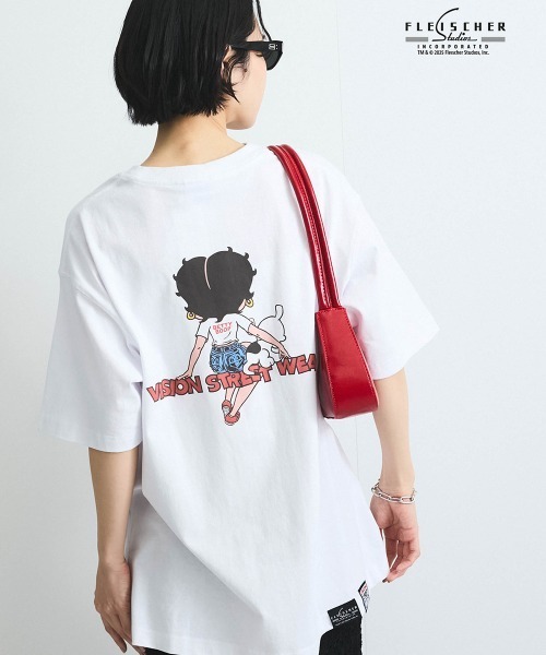 tシャツ 「VISION × Betty Boop＆#8482;」ヴィンテージプリントＴシャツ「洗濯機で洗える」 レディース セール】【VISION × Betty Boop™】ヴィンテージプリントT