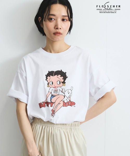 tシャツ 「VISION × Betty Boop＆#8482;」ヴィンテージプリントＴシャツ「洗濯機で洗える」 レディース セール】【VISION × Betty Boop™】ヴィンテージプリントT