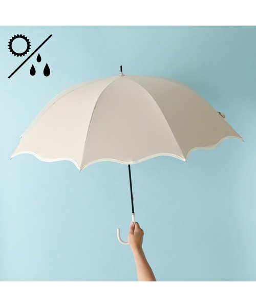 遮光率・UVカット率100％生地使用】ウェーブパイピング 長傘 58cm